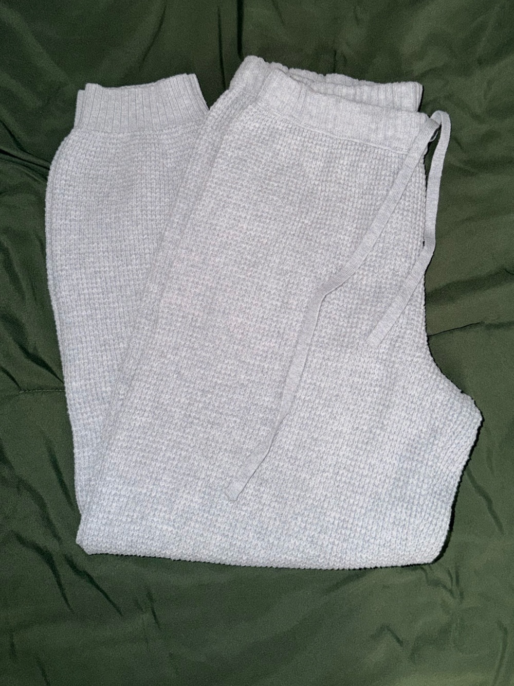 aerie Light Gray Waffle Knit Track Pants